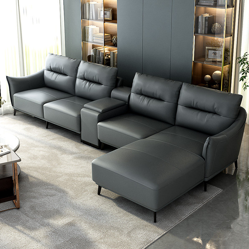 双虎家私意式轻奢沙发客厅大小户型组合套装现代转角真皮沙发630