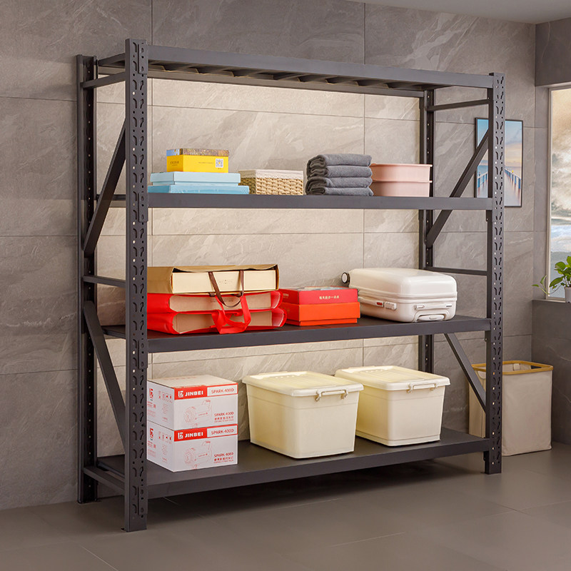 家用仓储物架货架展示多层落地金属置物架储物间地下室收纳铁架子