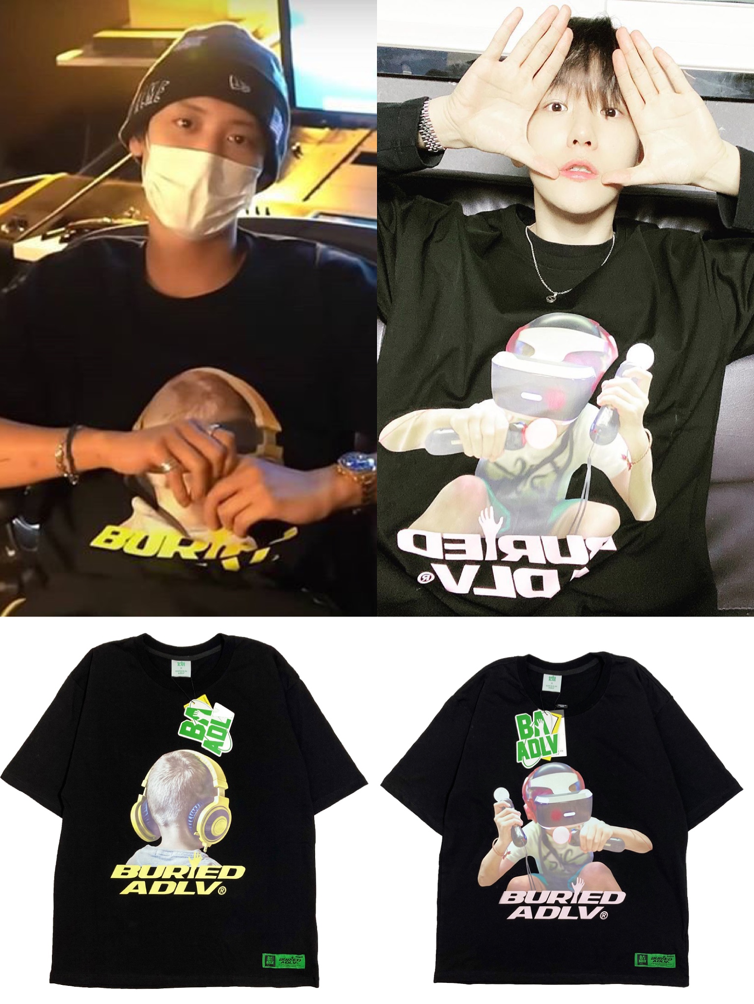 一折边伯贤_韩国潮牌ba联名adlv边伯贤朴灿烈同款短袖t恤宽松男女同款