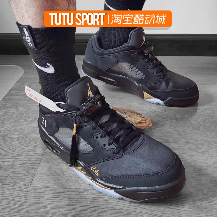 nike air jordan 5 low aj5黑金 休闲运动低帮篮球鞋 dj1094-001