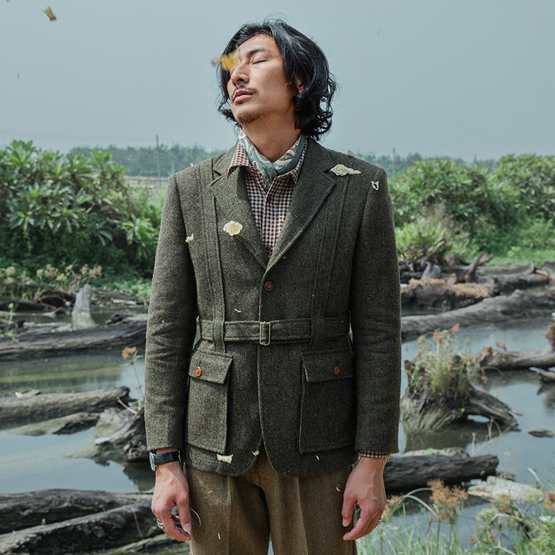 猎装式外套男复古