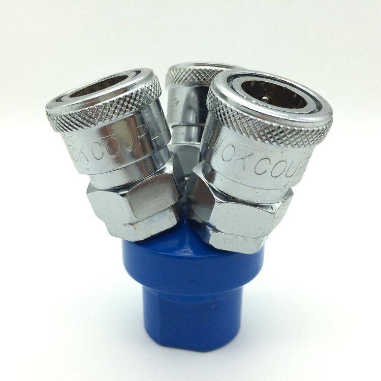 气动c式快速接插头 smy圆三通 三插爪工具气泵空压机接头气泵分路