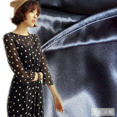 秋装新款韩国黑白波点连衣裙长裙雪纺圆点中袖中长款大码显瘦女裙