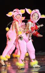 新款儿童快乐小猪演出服小动物卡通舞蹈服幼儿园小猪猪侠演出服装