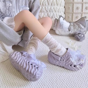 Skechers斯凯奇女子冰沙泡泡鞋轻盈厚底舒适足弓支撑洞洞鞋111653