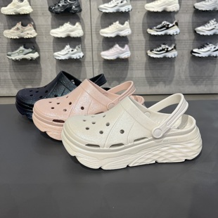 Skechers斯凯奇女款泡泡鞋珠光细闪运动沙滩凉拖两穿洞洞鞋111267