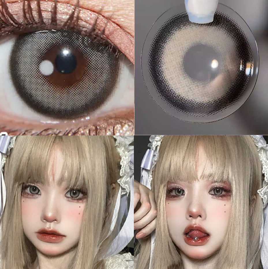 4mm大直径安娜银灰美瞳贵金沙驼彩色隐形眼镜扩瞳zcn