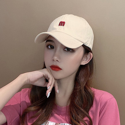 棒球帽女夏季鸭舌帽ins男韩版显脸小百搭街头潮刺绣字母学生帽子