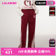 LALABOBO新春龙年红色加绒美式复古运动学院风休闲裤|LBCC-WXZC29