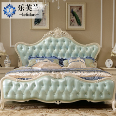 欧式全实木床真皮床法式双人床1.8米公主床卧室婚床白色