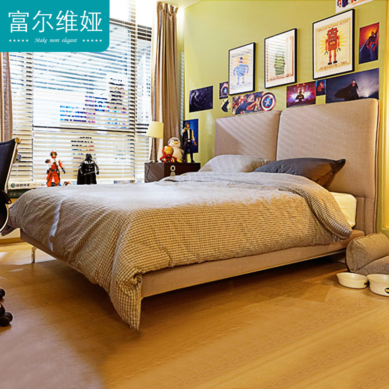 Italian modern Simplicity 1.8 Master Bedroom Double bed Northern Europe Light extravagance 1.5 Rice cloth wedding bedin the Residential furniture , Beds , Fabric bed category - from Buy2taobao.com to provide professional Taobao agent buy service
