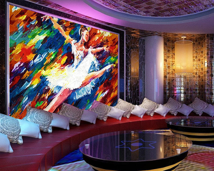 定制大型壁画 ktv壁纸墙布 包房客房背景墙墙纸 欧式抽象油画人物