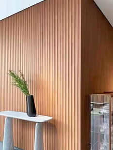半圆材料护墙半圆竹木纤维板板格栅板墙裙吊顶生态木波浪板弧形板