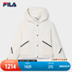 FILA 斐乐官方女士棉服2025春新款时尚简约宽松休闲连帽保暖外套