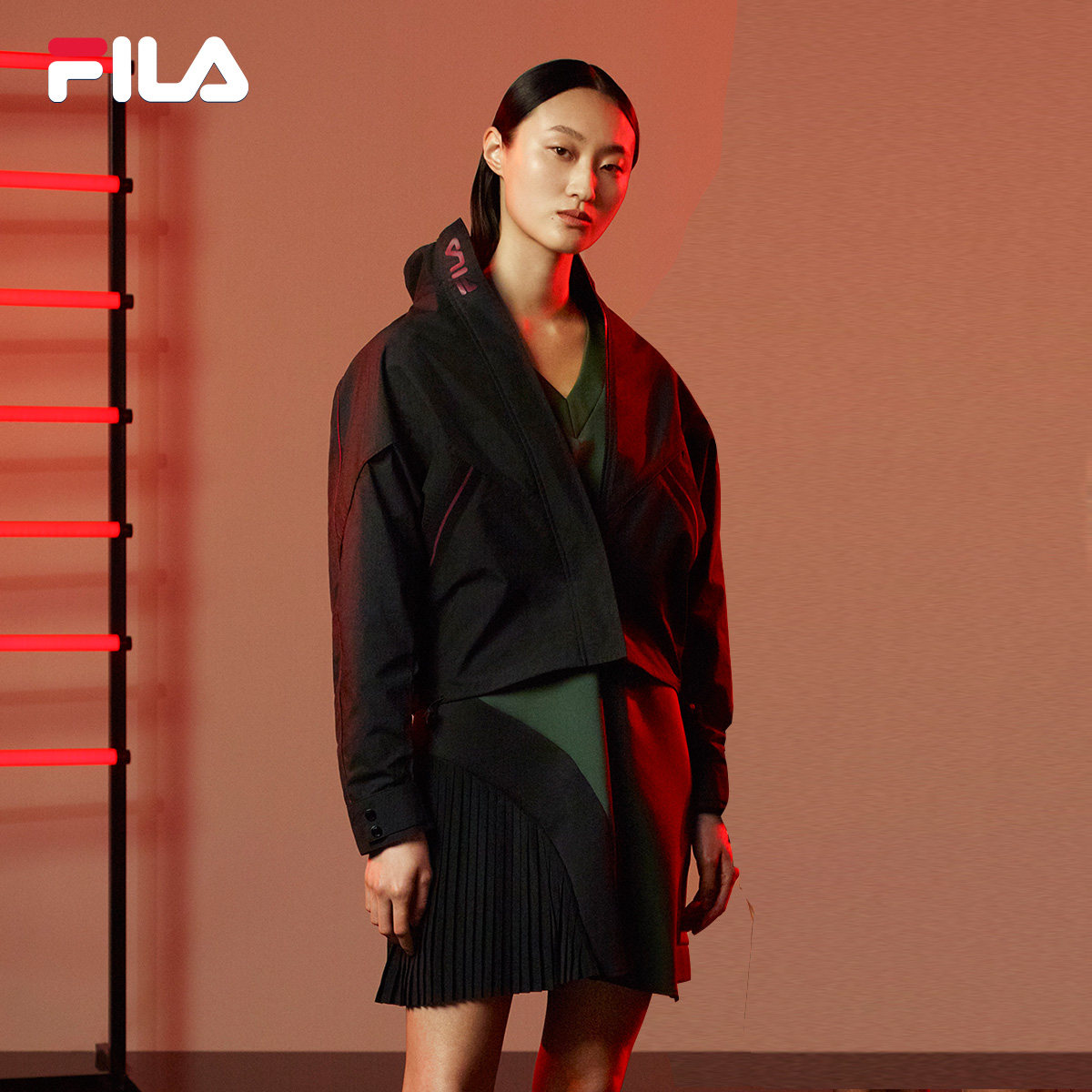 fila x mihara 斐乐女士连衣裙2021春季新款运动连衣裙休闲卫衣裙