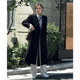 黑色流行风衣女韩版中长宽松显瘦英伦风系带大衣赫本风高级感女装