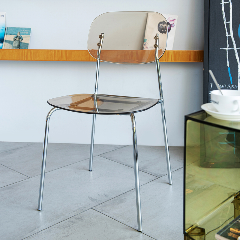 创意ins风设计师透明舒适简约亚克力靠背塑料水晶北欧铁艺网红椅