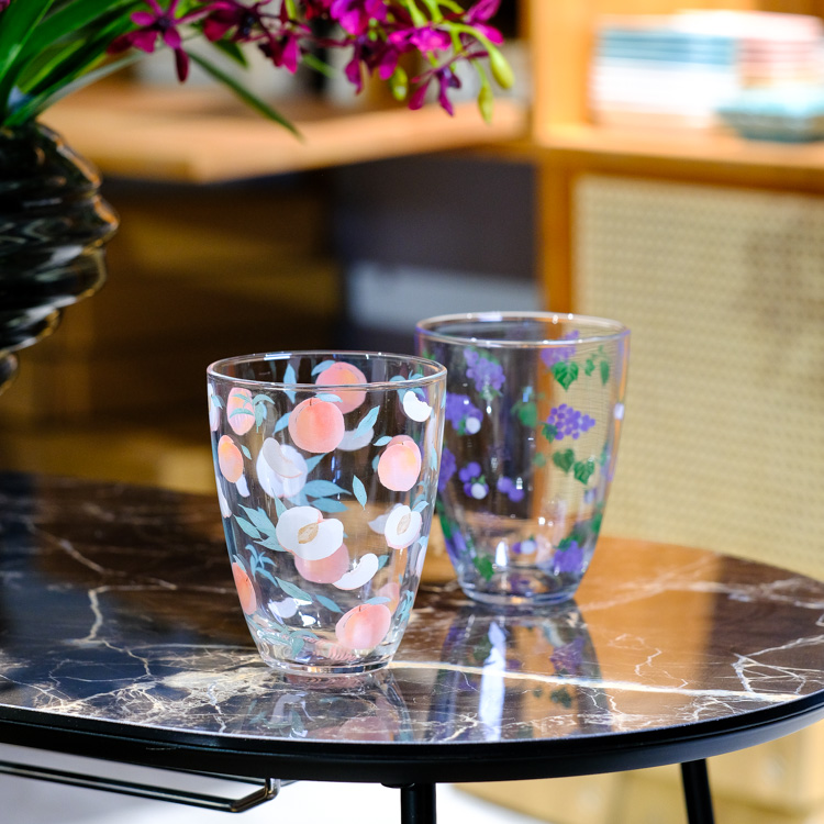如瓷雅致家居高硼硅耐热家用水杯北欧风大容量茶杯菠萝印花玻璃杯