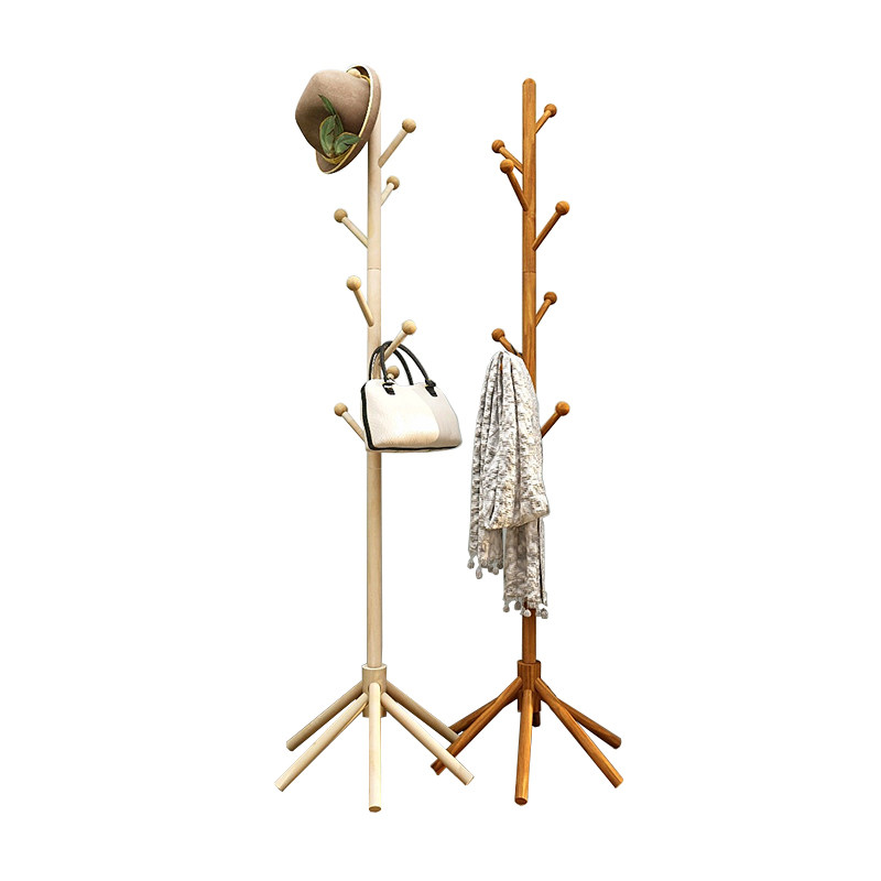 北欧ins创意卧室树杈衣帽架落地现代简约玄关个性卧室实木挂衣架 - 众