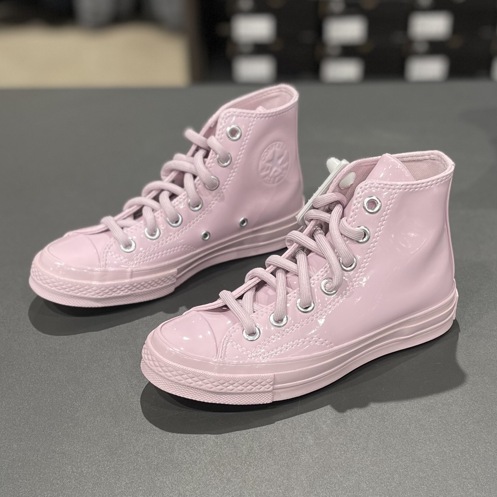 converse/匡威1970s三星标浅粉紫色全亮皮高帮女鞋休闲鞋571584c