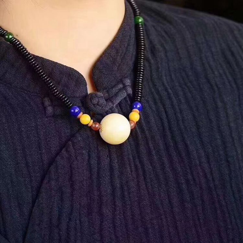 金珀项链玫瑰花吊坠女款天然琥珀原石蓝珀毛衣链男士蜜蜡颈链长款