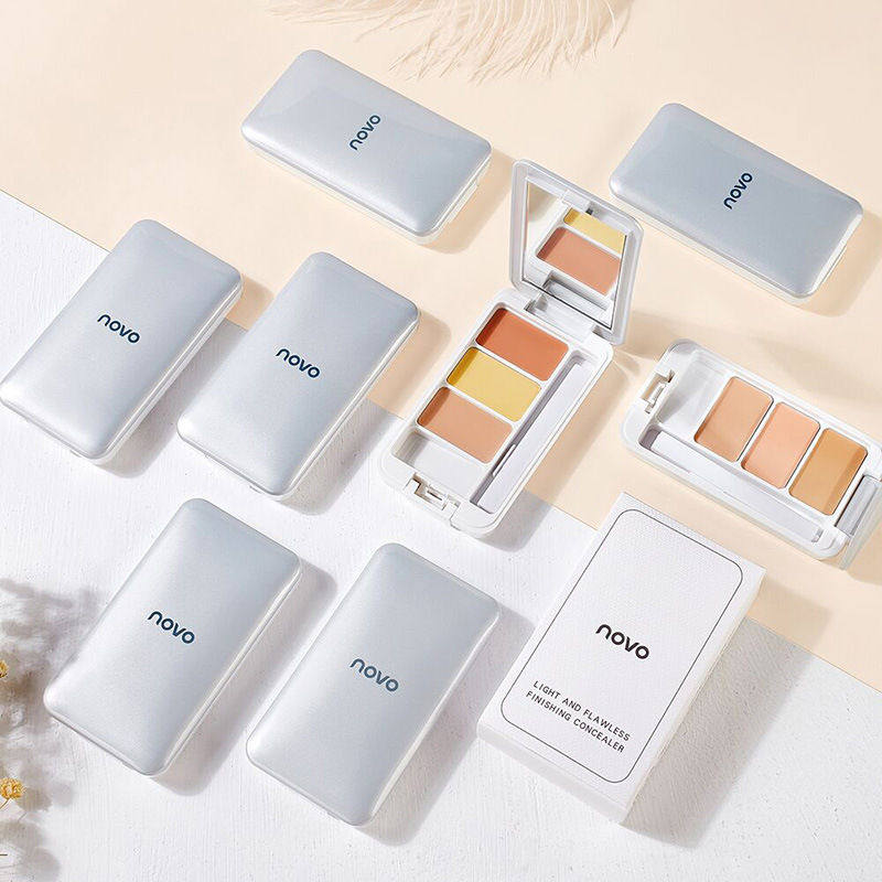 彩妆novo轻透无暇修饰三色遮瑕膏遮盖痘印雀斑黑眼圈眼袋斑点眼部