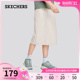 Skechers斯凯奇2024夏季新款女款时尚工装裙中裙舒适凉感高腰半裙