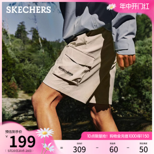 Skechers斯凯奇2024年夏季新款男士户外风工装短裤凉感休闲运动裤