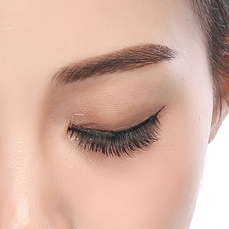 展示与对比:包邮新品3d多层黑棕混色假睫毛自然逼真浓密长棉线梗素颜