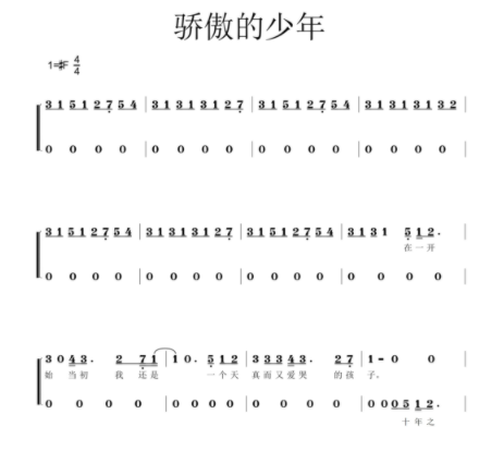 骄傲的少年 厦门童声合唱团 二声部 另售合唱简谱钢琴伴奏谱