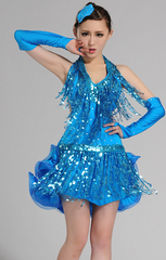 2015新款拉丁舞演出服装 流苏款拉丁舞裙可以定制7个颜色