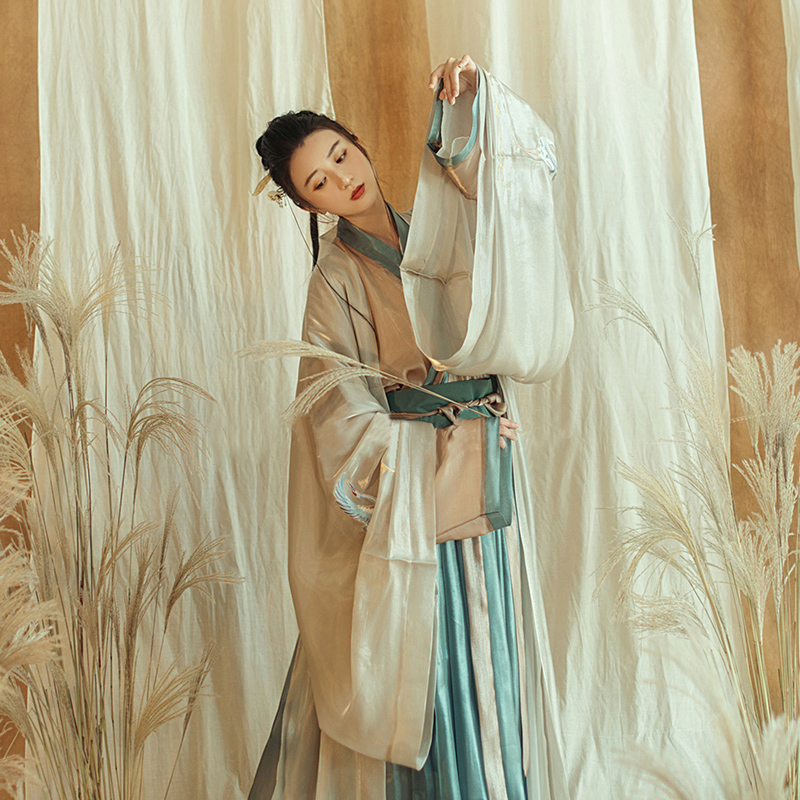 盼望舒停云流光简约汉服晋制非古装长款广袖素色直裾男女中性