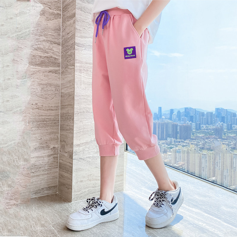 女童七分裤夏装2022新款儿童薄款中裤洋气时尚休闲裤短裤外穿大童