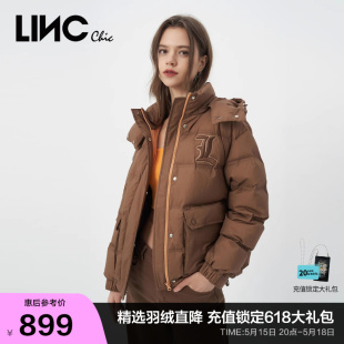 LINCCHIC金羽杰羽绒服女复古短款羽绒服女反季外套Y22801095