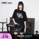 LINCCHIC金羽杰2024年夏季新品圆领廓形印花大T恤女S242TS192Y