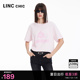 LINCCHIC金羽杰短袖上衣女圆领宽松廓形印花大T恤女S241TS034Y