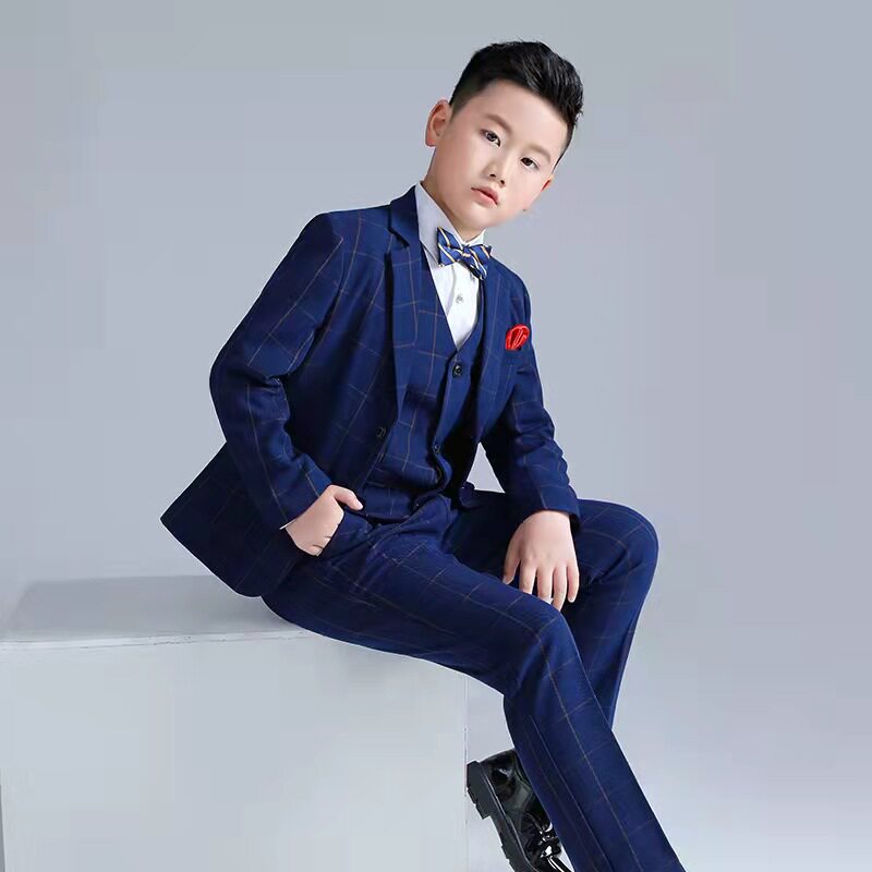儿童加肥加大西装套装21韩版新胖版男童绅士舞台服演讲主持礼服