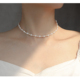 春野集设计款自制强光天然珍珠纯银925项链锁骨链不掉色不掉皮