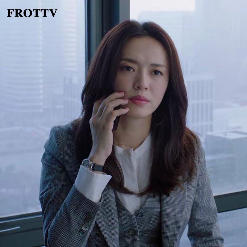 正品frottv2021新款挺好姚晨苏明玉同款复古格子小西西装