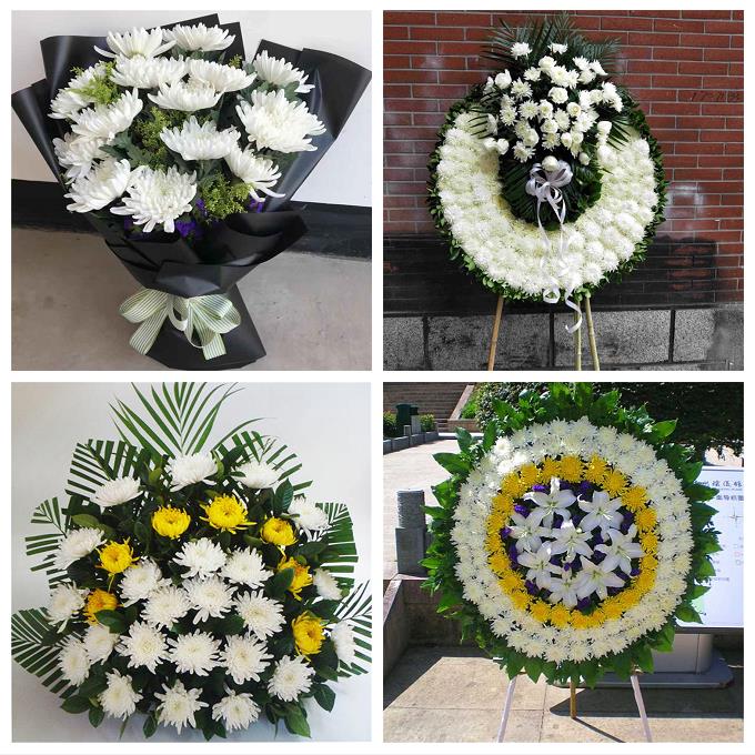 死人花圈祭奠用品老人过世鲜花白菊天津市津南区小站双港镇辛庄镇