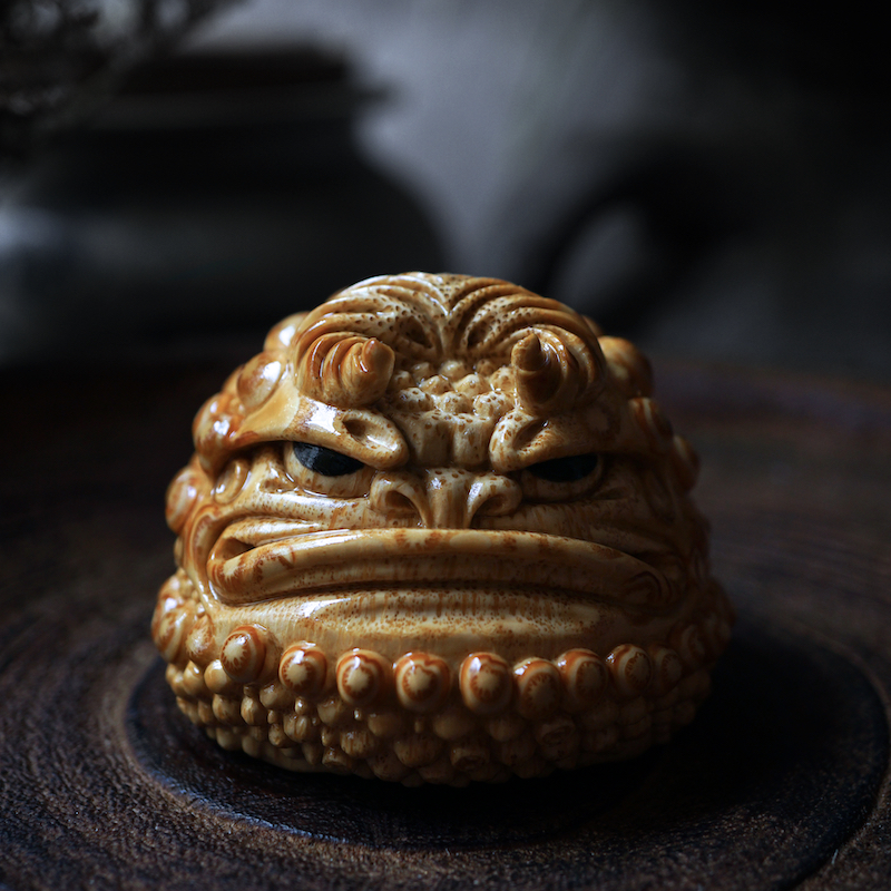 杨智成作品葡萄钉牛魔王金蟾竹根雕摆件名家纯手工老料文玩手把件