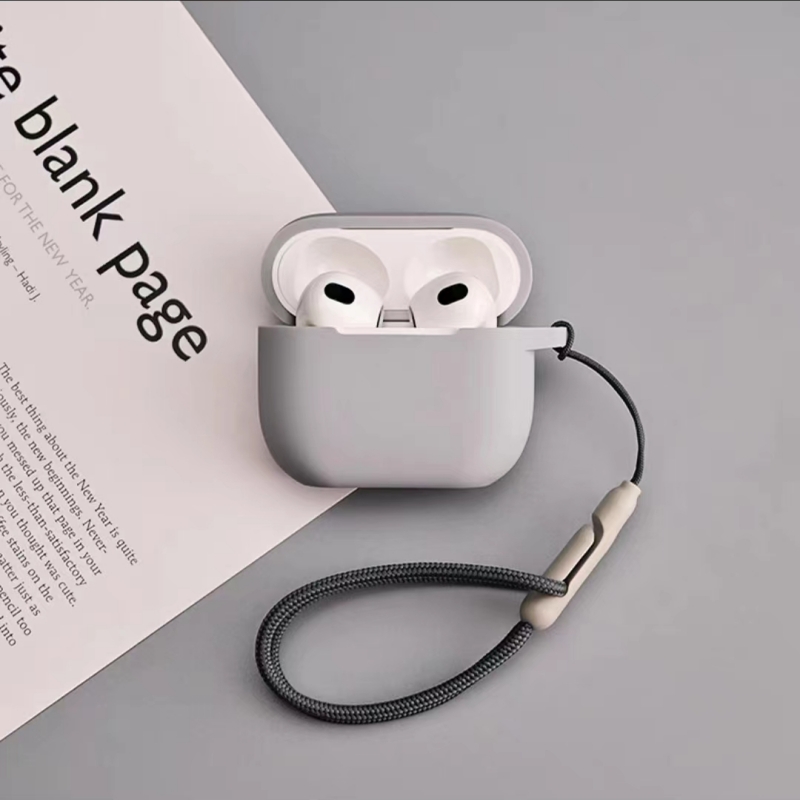 新款纯色带防尘塞耳机壳适用AirPods pro第二代蓝牙无线耳机AirPods3代软壳苹果AirPods1/2代保护套