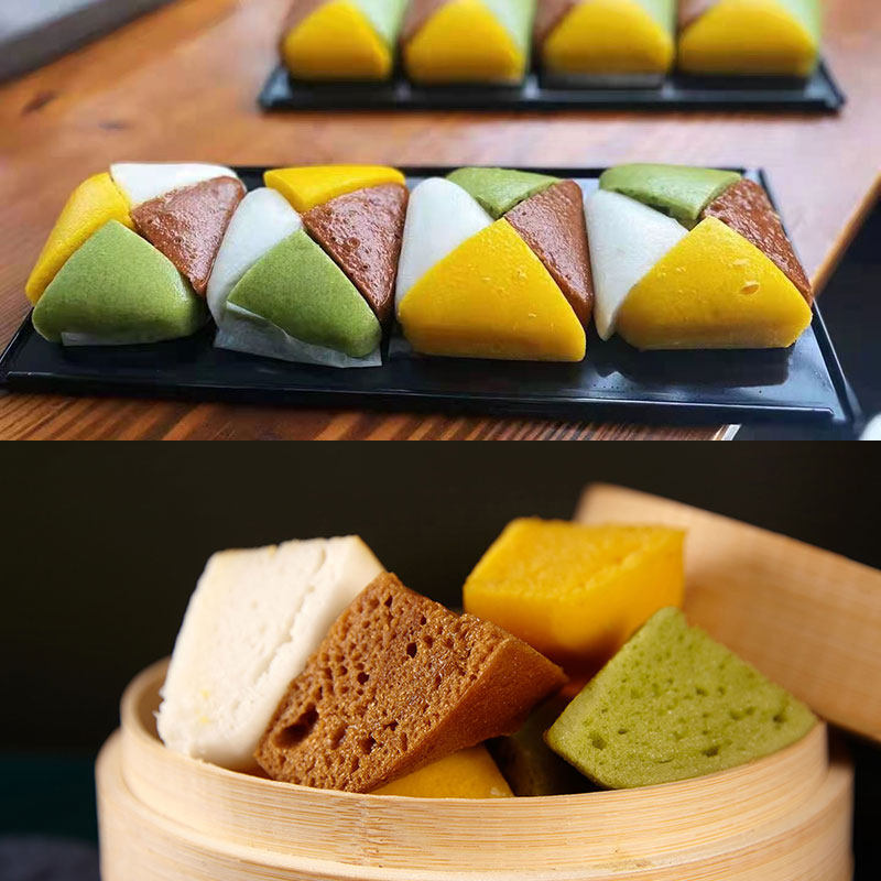 四季发财糕340g彩色发糕米糕儿童早餐酒店餐厅特色半成品速冻点心