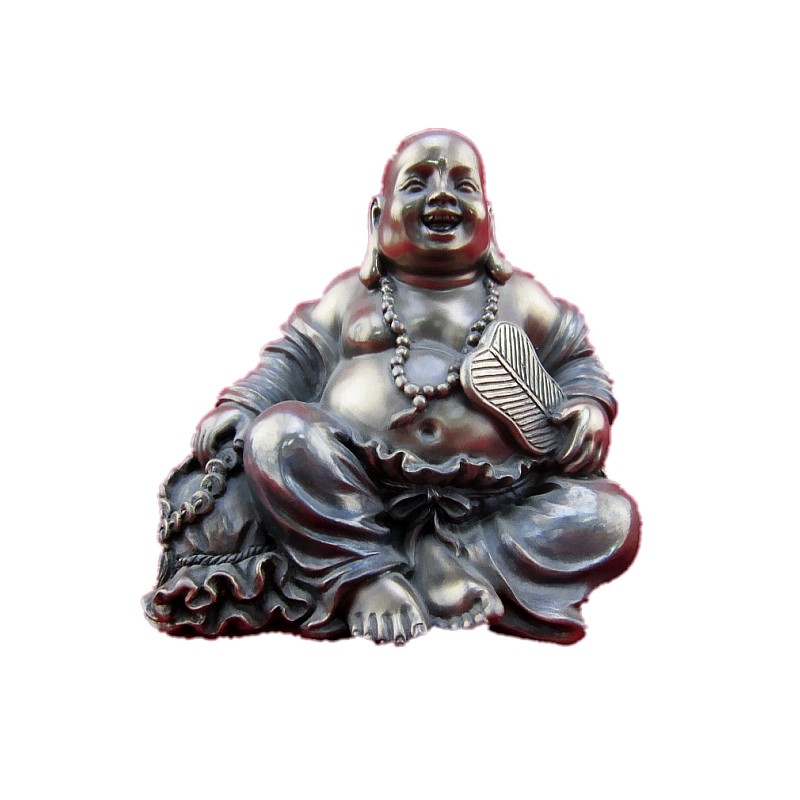 威罗尼佛像工艺品 弥勒佛含笑坐姿摇蒲扇树脂佛像工艺摆件2