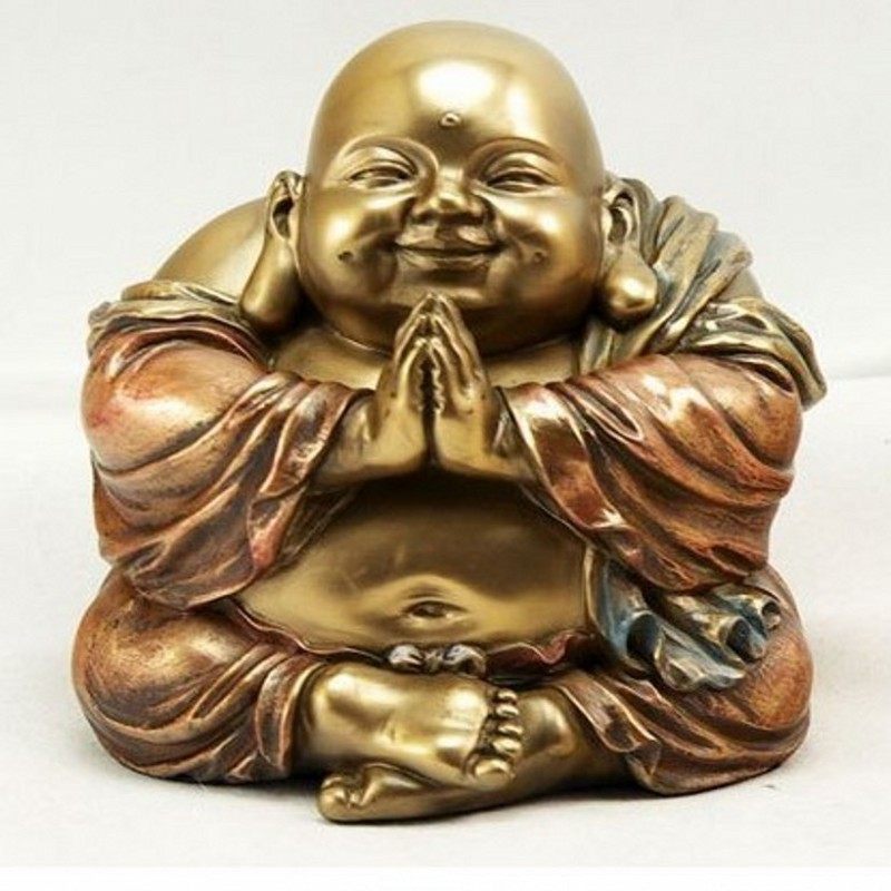 威罗尼佛像工艺品 弥勒佛盘腿坐姿树脂佛像桌面工艺摆件 b6638