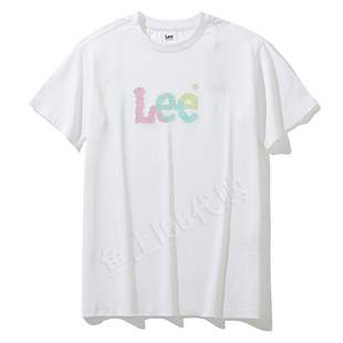 Lee女装正品夏季宽松版型纯棉刺绣Logo短袖T恤L436282YVK14