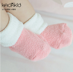 婴儿袜子秋冬 宝宝新生儿地板袜 珊瑚绒早教防滑袜睡眠袜0-3岁