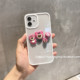 草莓熊手机壳iphone12promax夏天透明白色立体卡通苹果11保护套