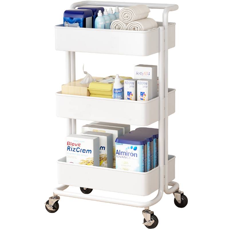 Kitchen shelving trolley with wheel small household storage