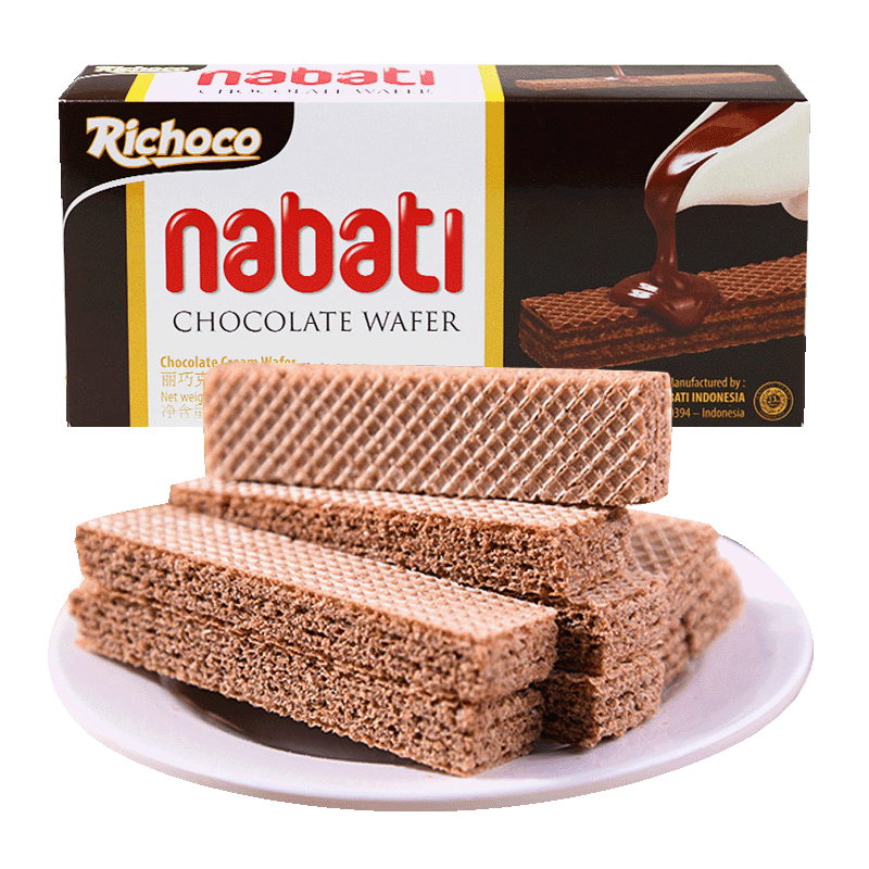印尼进口 丽巧克纳宝帝巧克力味威化饼干145g 丽芝士夹心饼干零食_7折